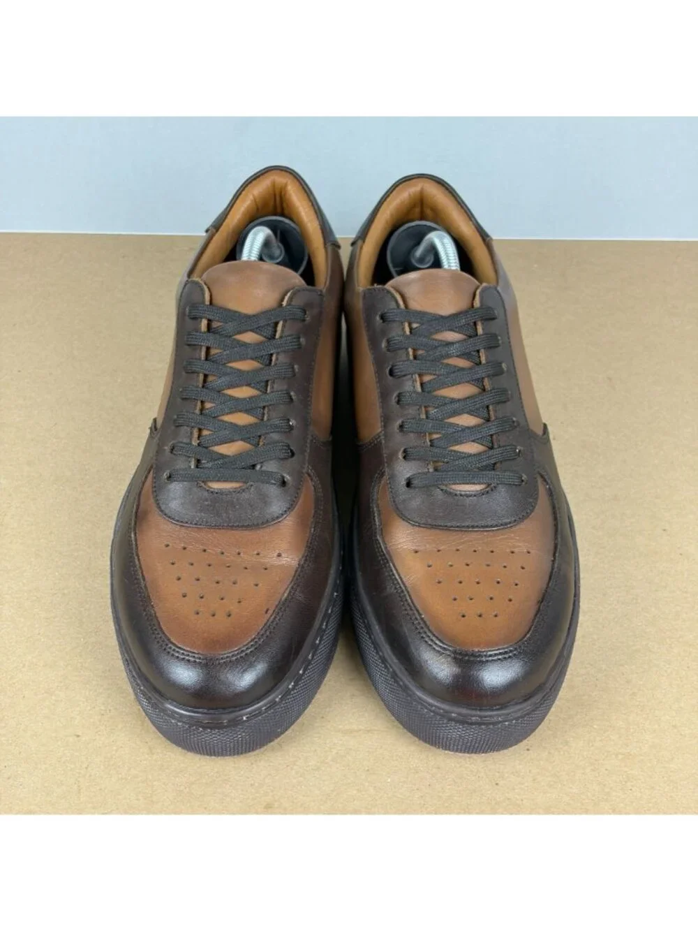 Thursday Everyday Court Low Top Leather Shoes Mens 8 Brown Two Tone
